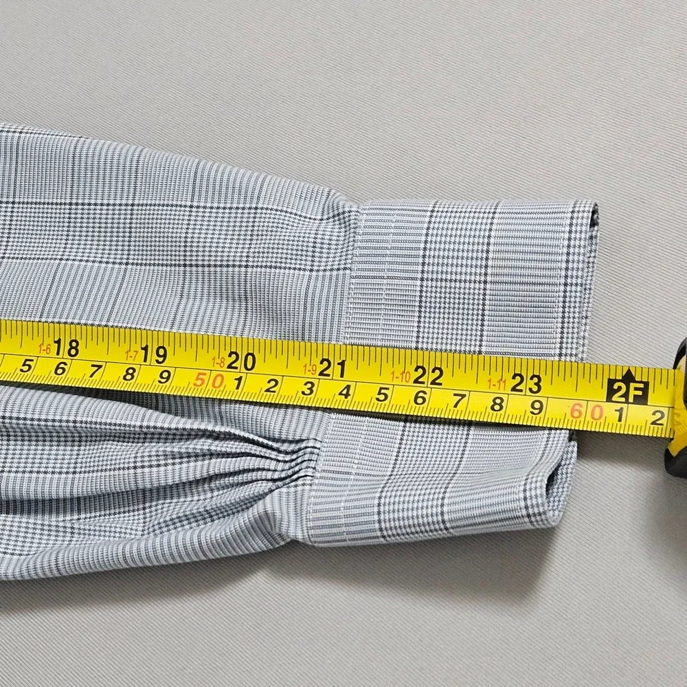 Brooks Brothers Milano Fit Plaid Dress Shirt Blue Gray Quiet Luxury  Ivy 16 34 - Picture 11 of 12